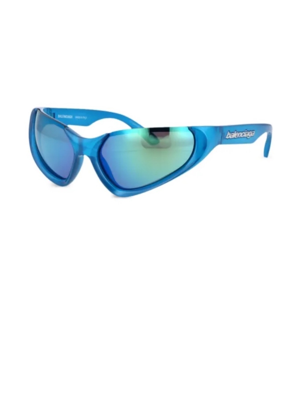 Balenciaga Teal-Blue Sunglass Temple Arm with Logo